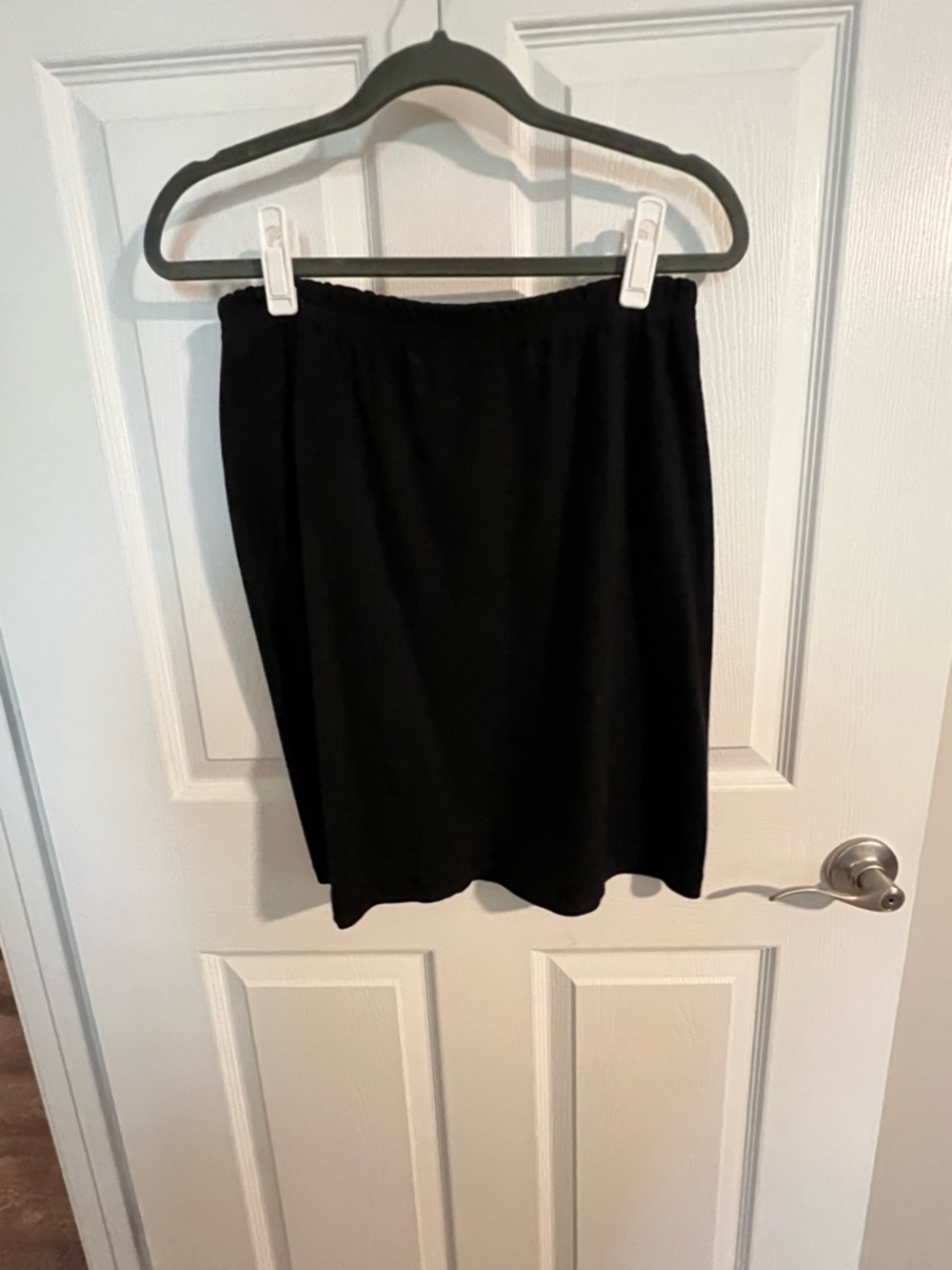 Clio Black Midi Skirt with Elastic Waistband